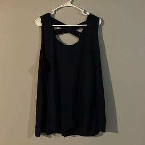 Soft and stretchy tank top with cross detailing on the back